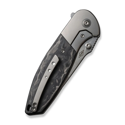 WE Knife Co., Ltd™ Nitro OG Frame Lock WE23035-1 Gray Titanium and Marble Carbon Fiber CPM 20CV Stainless Steel Pocket Knife