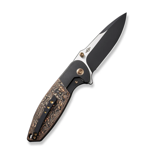 WE Knife Co., Ltd™ Nitro OG Frame Lock WE23035-2 Black Titanium and Copper Foil Carbon Fiber CPM 20CV Stainless Steel Pocket Knife