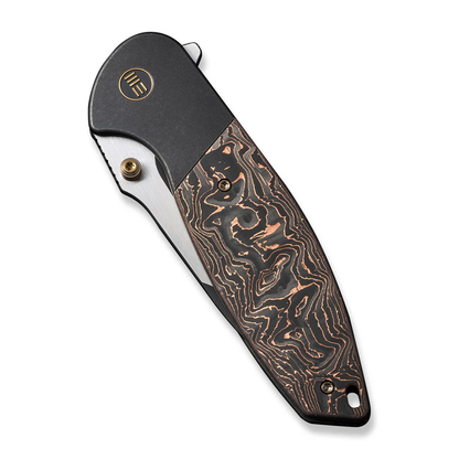 WE Knife Co., Ltd™ Nitro OG Frame Lock WE23035-2 Black Titanium and Copper Foil Carbon Fiber CPM 20CV Stainless Steel Pocket Knife