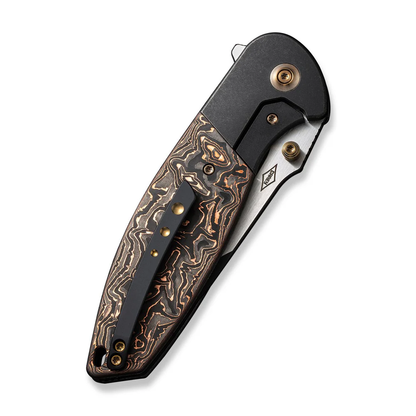 WE Knife Co., Ltd™ Nitro OG Frame Lock WE23035-2 Black Titanium and Copper Foil Carbon Fiber CPM 20CV Stainless Steel Pocket Knife