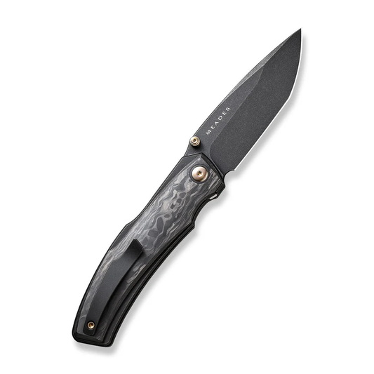 WE Knife Co., Ltd™ Swordfin Liner Lock WE23067-2 Shredded Carbon Fiber and Black Titanium CPM 20CV Stainless Steel Pocket Knife