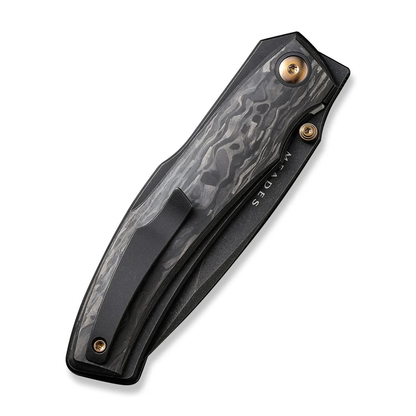 WE Knife Co., Ltd™ Swordfin Liner Lock WE23067-2 Shredded Carbon Fiber and Black Titanium CPM 20CV Stainless Steel Pocket Knife