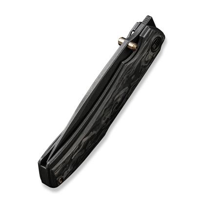 WE Knife Co., Ltd™ Swordfin Liner Lock WE23067-2 Shredded Carbon Fiber and Black Titanium CPM 20CV Stainless Steel Pocket Knife