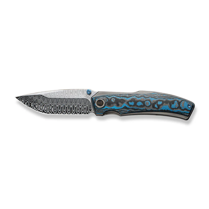 WE Knife Co., Ltd™ Swordfin Liner Lock WE23067-DS1 Artic Storm Fat Carbon and Black Titanium Damasteel Pocket Knife