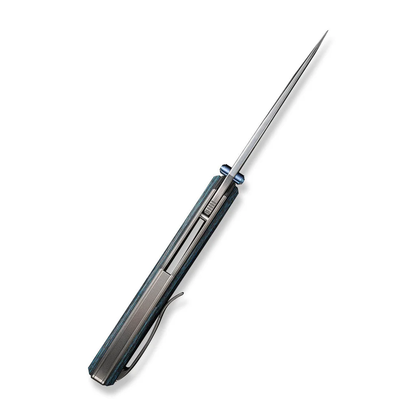 WE Knife Co., Ltd™ Swordfin Liner Lock WE23067-DS1 Artic Storm Fat Carbon and Black Titanium Damasteel Pocket Knife