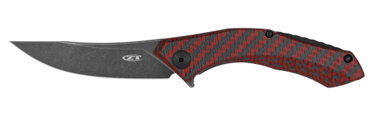 Zero Tolerance Knives™ 0460 Frame Lock 0460RDBW Deep Red Carbon Fiber and Blackwash Titanium CPM 20CV Stainless Steel Pocket Knife