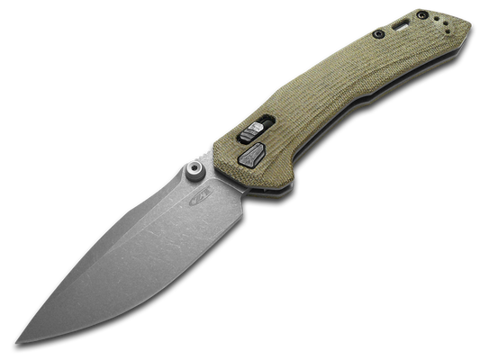 Zero Tolerance Knives™ Crossbar Lock 0203GRM3 Olive Canvas Micarta M390 Stainless Steel Pocket Knife